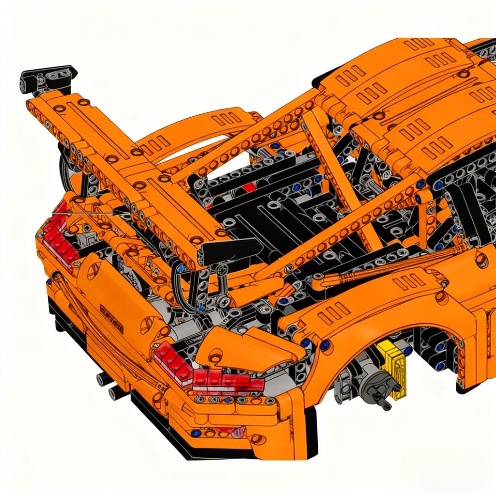 Orange Supercar 1:8 42056 Building Blocks 2704pcs Compatible with Legoed Christmas Gift for Adults Kids