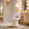 1PC Vanity Chair, Bohemian Heart-Shaped Memory Foam Stool - Multifunctional Ottoman Chair With, Easy Assembly Frame