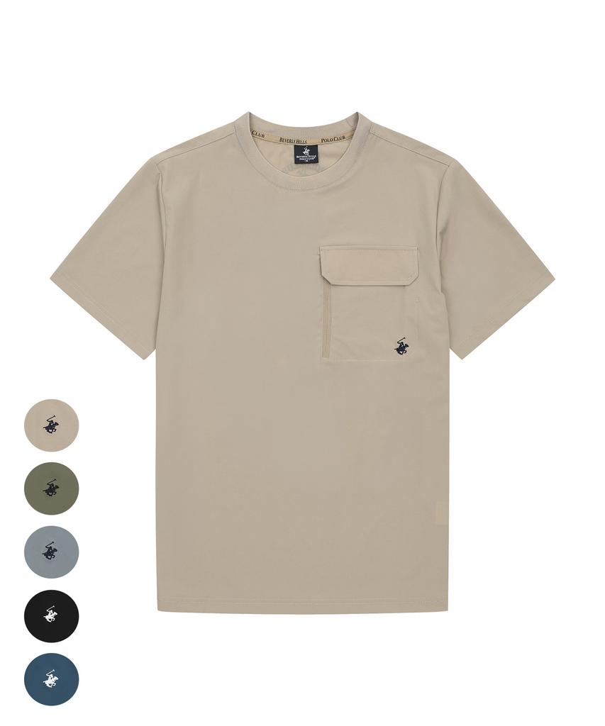 BHPOLOCLUB Men'S Air Stretch Pocket Short Sleeve T-Shirt 5 Colors Ts183