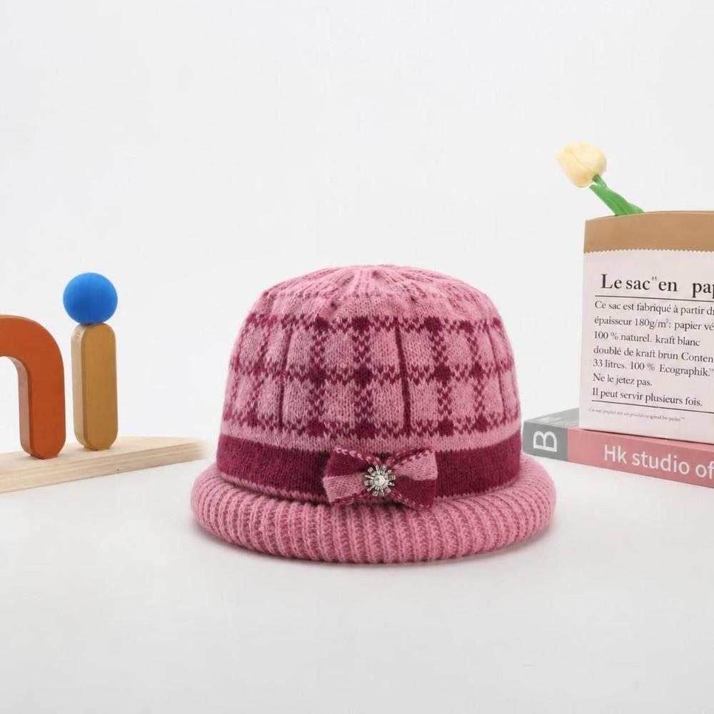 Thickened Beanie Cap Cold-proof Middle-aged Mom Hat Fashion Knitted Woolen Hat  Winter