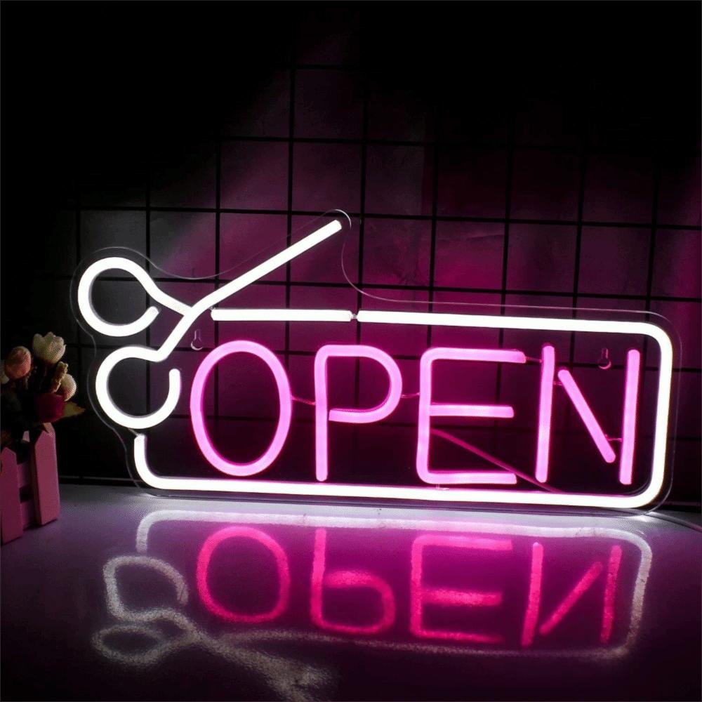 Soft Silicone Light Strip Open Neon Sign Adjustable Brightness Business Store Sign  Salon Decor