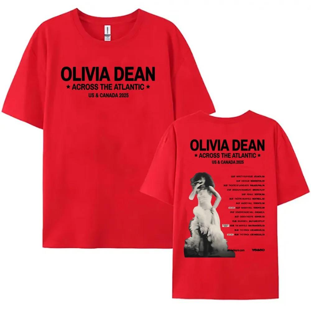 Across The Atlantic US & Canada Tour 2025 T-shirt Olivia Dean Graphic Printing Tshirts  Plus Size Streetwear Cotton Top Hip Hop