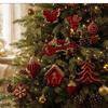 Reindeer Xmas Flocked Velvet Pendant Snowflake Christmas Hanging Decorations Christmas Party
