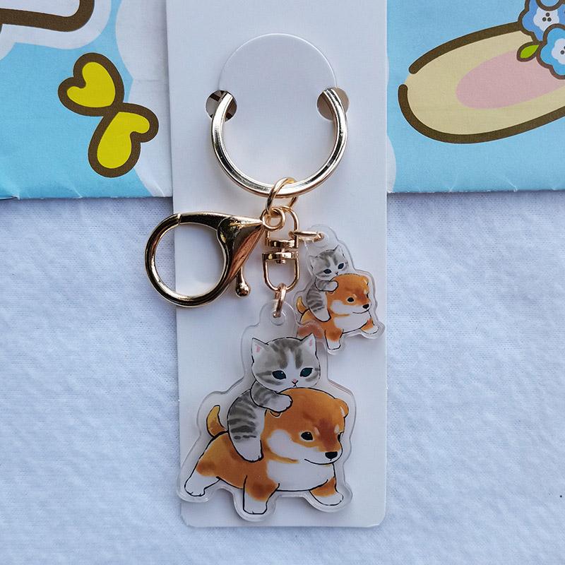 

Мультяшное животное акриловый брелок милый мультяшный кулон с кошкой прозрачный двухсторонний кулон с кошкой брелок студенческие подарки