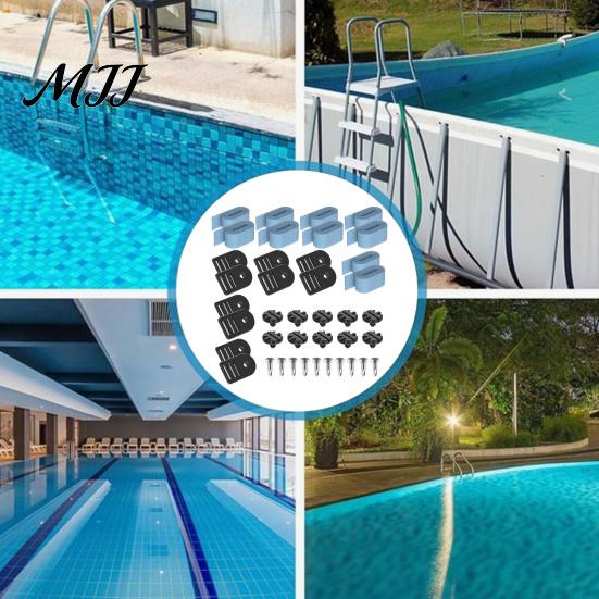 Sturdy Plastic Buckle Kit Solar Cover Reel Attachment Kit, Pool Strap And Clip, Swimming Maintenance Supplies Tube Fastening for Inground Straps