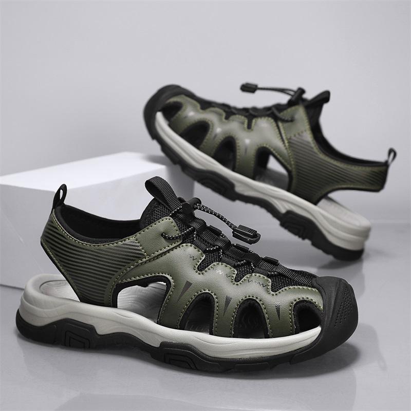 Summer Men Sandals Genuine Leather Mens Casual Shoes Outdoor Men Leather Sandals for Men Beach Shoes Roman mens Shoes