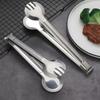 Stainless Steel Serving Tongs U-Shaped Non-Slip Kitchen Tongs Hollow Chuck