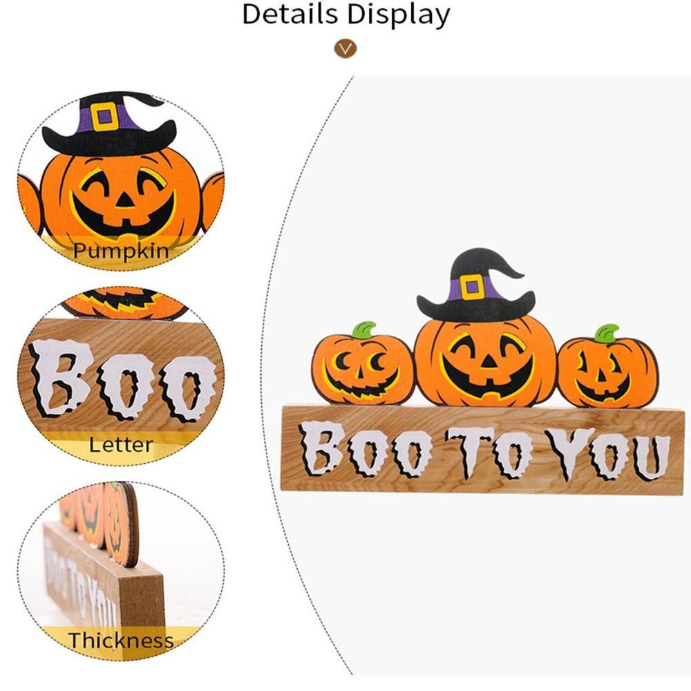 Bus eller godis Skrivbordsdekorationer DIY-presenter Pumpa Spöke Dekor Halloween Trädekorationer Halloween