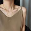 18K Gold Women's Double-Layer Cross Choker Necklace - Trendy Titanium Steel, Non-fading, Simple European & American Style