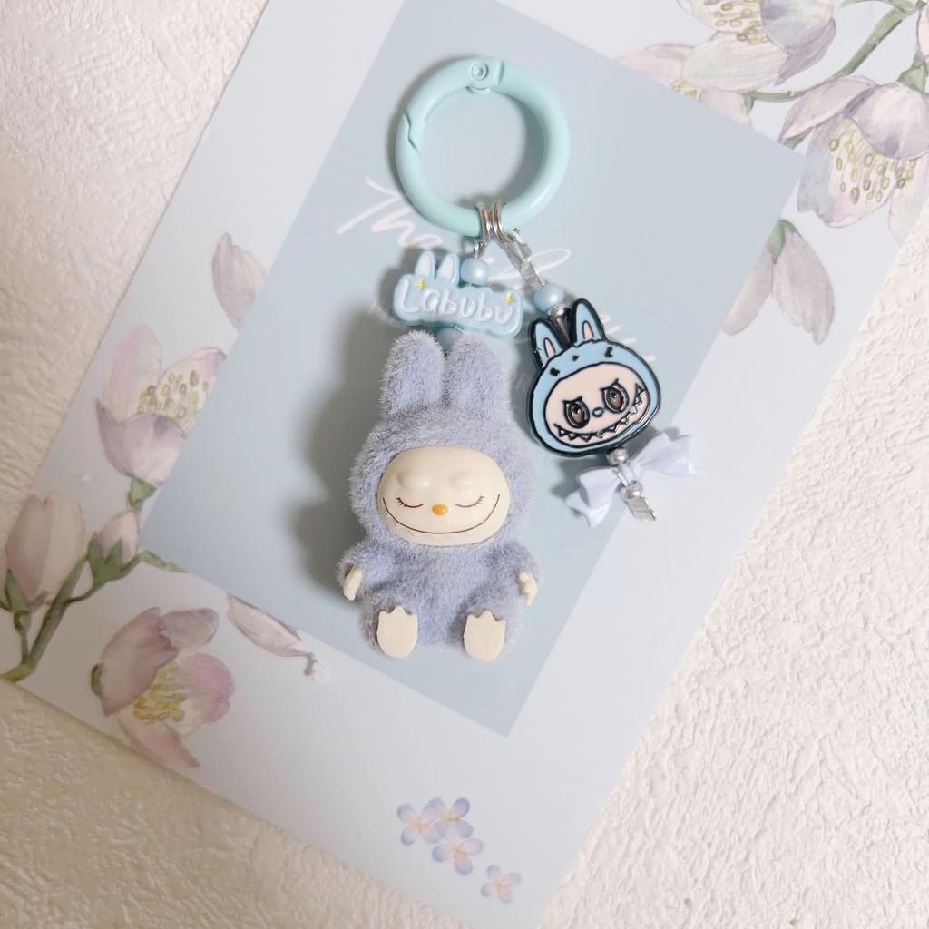 Doll Vinyl Sitting Cute Baby Mobile Phone Pendant Keychain Handmade DIY Car Pendant