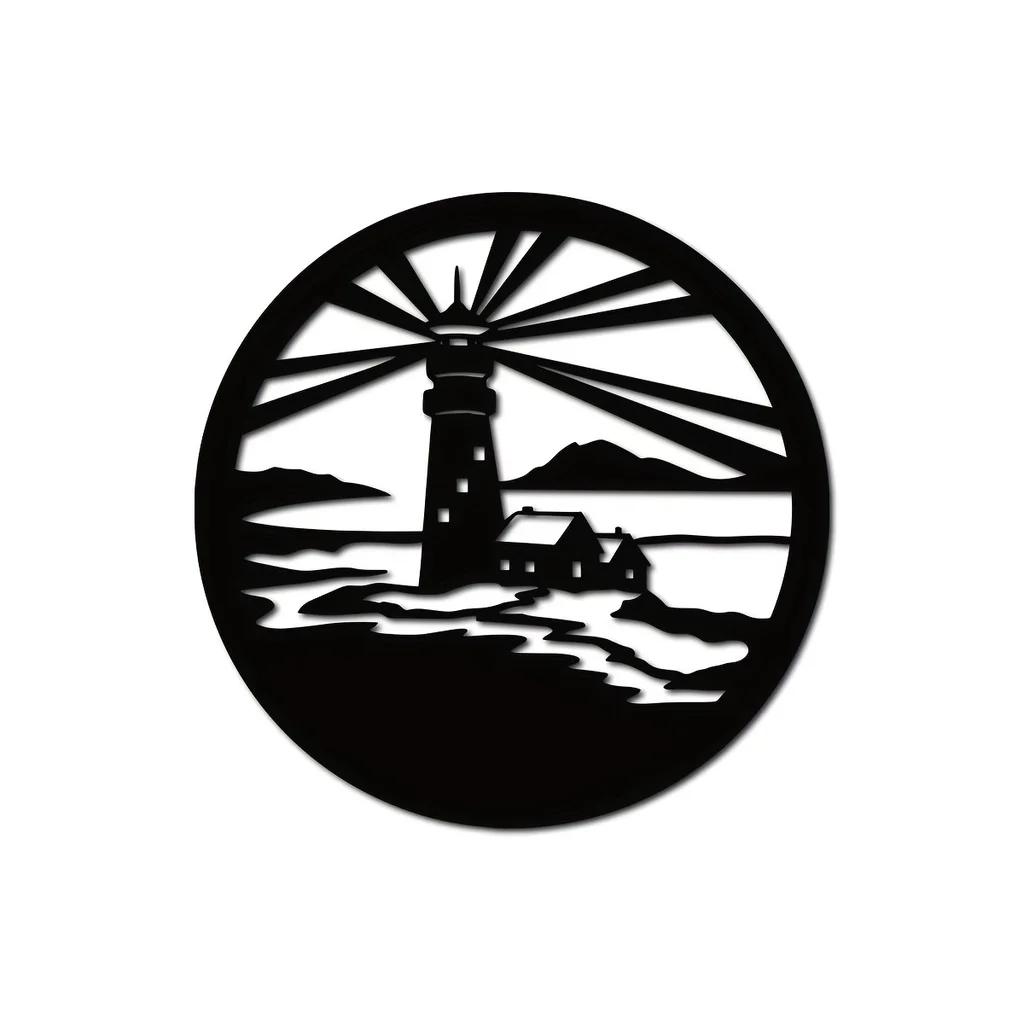 

Металлический маяк Арт Декор стены Элегантный маяк и знак пляжного домика, уникальное металлическое настенное украшение и наклейка для прибрежной тематики светло-серый