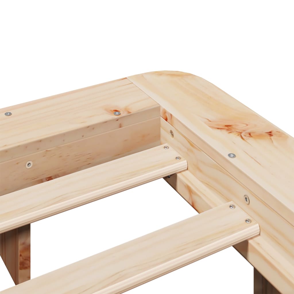 Solid Wood Bed Frame without Mattress 120 x 190 cm Pine Wood