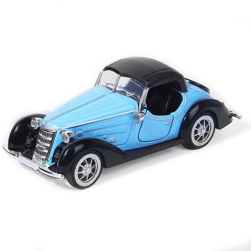Legering Open En Gesloten Dak Vintage Auto Model, Kinder Speelgoed Auto Ornament, Terugslag Auto Model, Deur Kan Openen