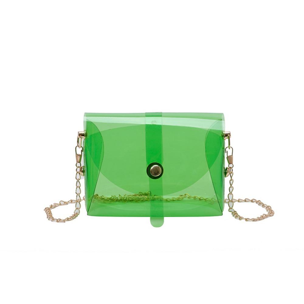 

Прозрачная сумка кроссбоди из ПВХ, Кавайная мини-сумка для помады, Модная сумка-желе через плечо, Женская зелёный