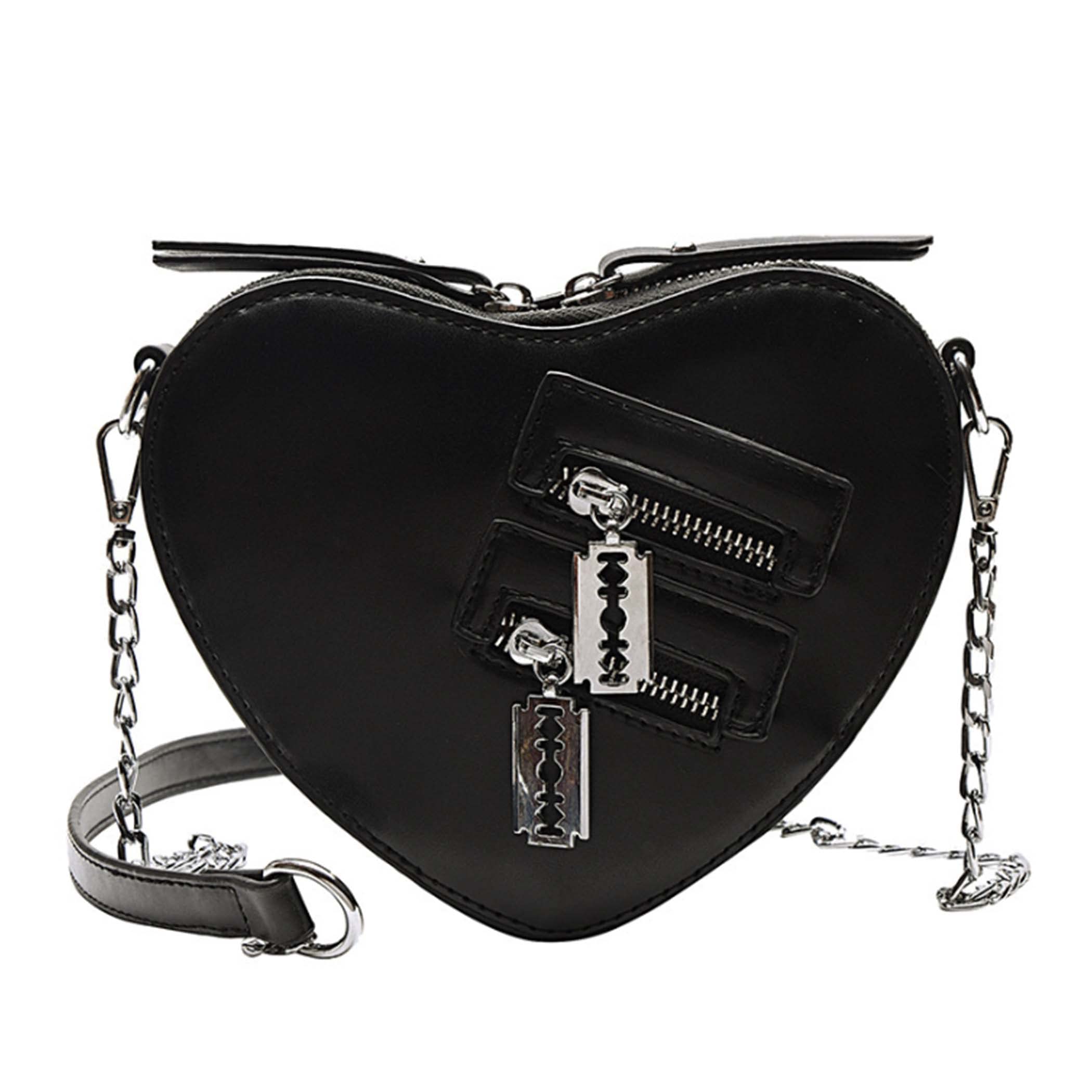 

[HAMILO] Heart-Shaped Shoulder Bag, Perfect for Gothic Lolita Fashion