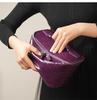 Crocodile Pattern Cowhide Makeup & Toiletry Bag: Portable, High-Capacity, Travel-Ready.