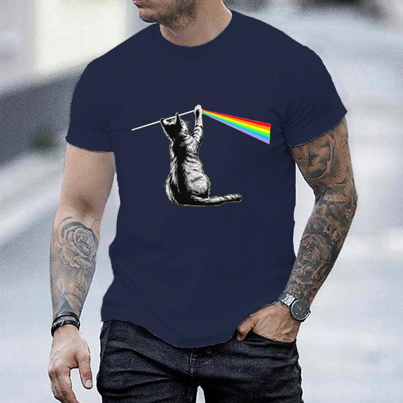 Funny Cat Rock Music Gift Men Women Funny Cat TShirt Men Women T Shirts Breathable Street Clothes Summer Fashion Casual T Shirt