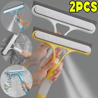 3 in 1 Fensterreiniger Abzieher Multifunktions Glas Spiegel Wischer mit Sprühflasche Mikrofaser Schrubber Haushalt Auto Reiniger Werkzeuge