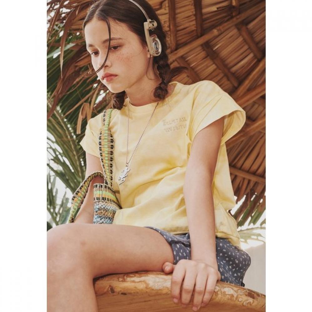 

BlueTail Yellow Dying PaTTern TwisT Sleeve T shirT azc2Ts02ye 175