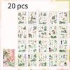 20 Sheets Traditional Ink Wash Character Landscape Sticker, Ancient Chinese Art Decorative Paper Craft Kit,for DIY Projects