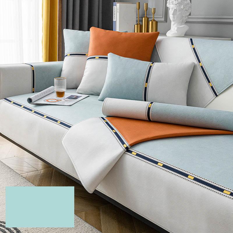 

Водонепроницаемая подушка для дивана, универсальная нескользящая кожаная подушка для дивана Four Seasons, простая современная минималистичная подушка для дивана 30*50cm светло-синий