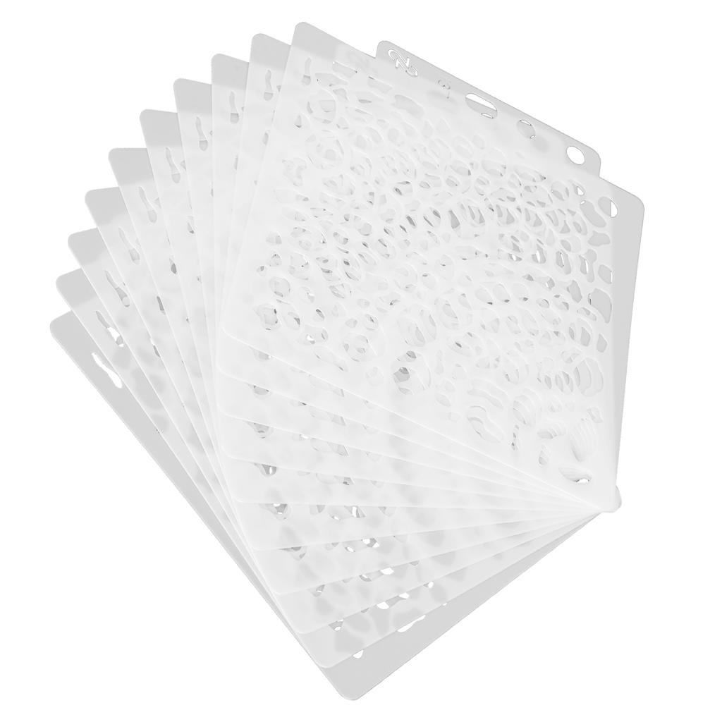 10ks šablon na vrstvení 14x12,8cm Opakovaně použitelné šablony pro embosování s dutým PET malováním S137