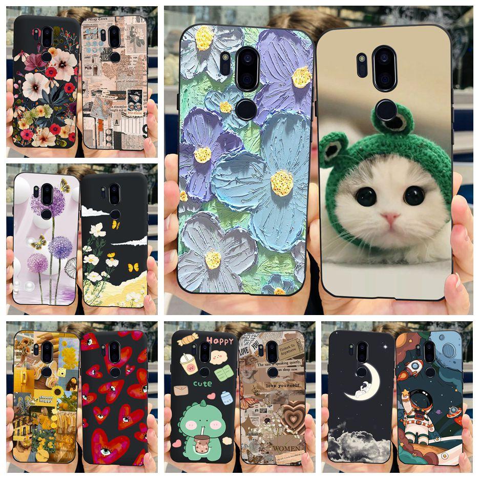 Para LG G7 thinQ Funda G710EM LM-G710 G710 Cubierta Pintada de Lujo Fundas de Teléfono de Silicona Suave Para LG G7 ThinQ Cubiertas Traseras 6.1'' Parachoques