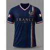 France Style T-Shirt Men Women 3D Print Textured Graphic Top Short Sleeve Casual Streetwear Breathable Quick Dry Summer Wear