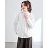 TERRE BLEUE Women's Loose Fit Lace Edge Long Sleeve Shirt