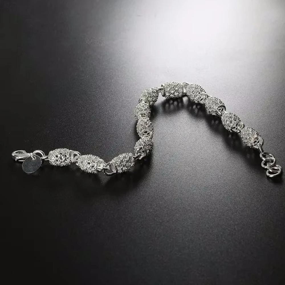 Personalized Flower Beads Charm Bracelets Women Exquisite Hollow Ball Silver Bracelet Adjustable Wedding Party Jewelry Gifts
