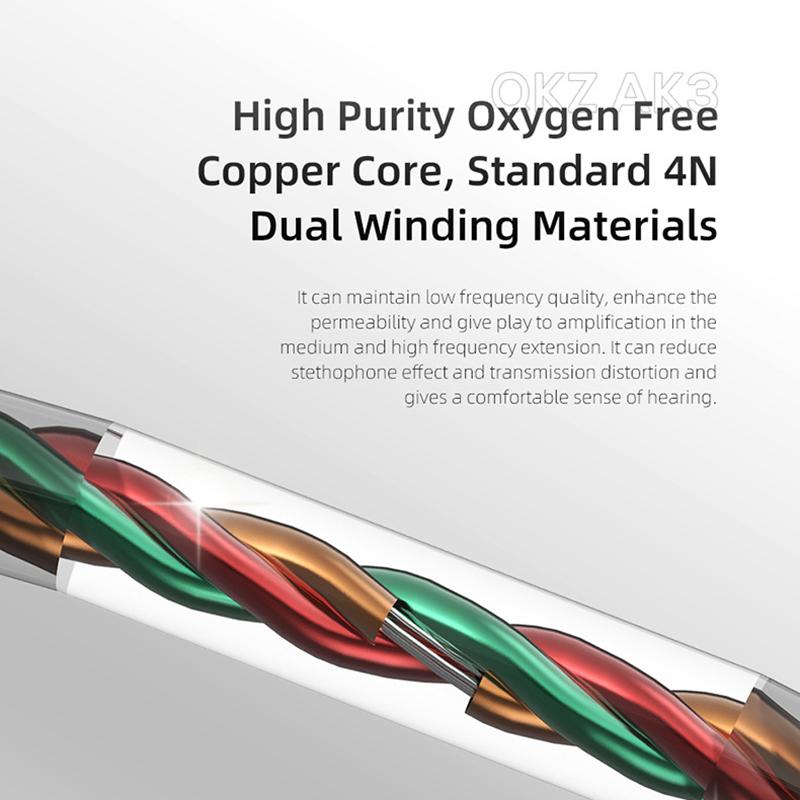 AK3 FiLe Wired Earphone with Microphone HiFi Music Monitor Bass Headphones Noise Cancelling Headset For Sport Gaming Earbuds