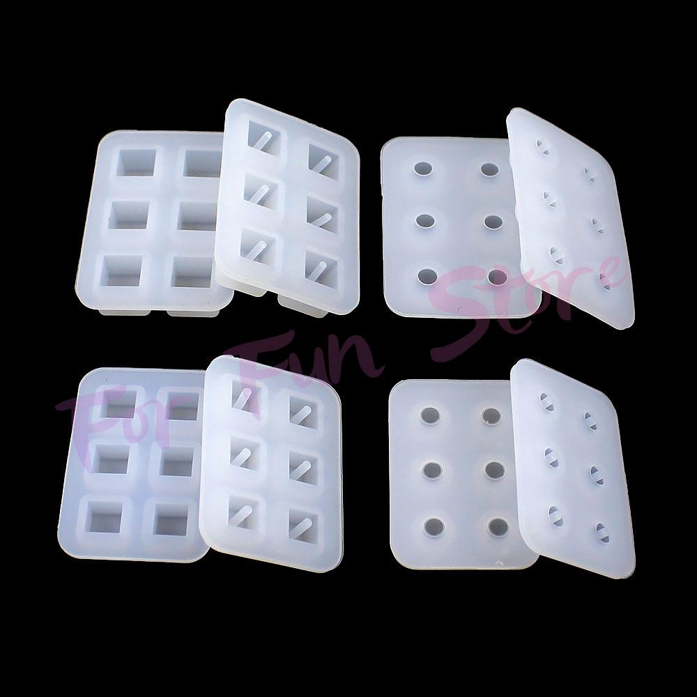For Fun 10/8MM Bead Silicone Molds Earrings Pendant With Holes Resin Mold Cube Ball Mould DIY Jewelry Making Necklace Bracelet