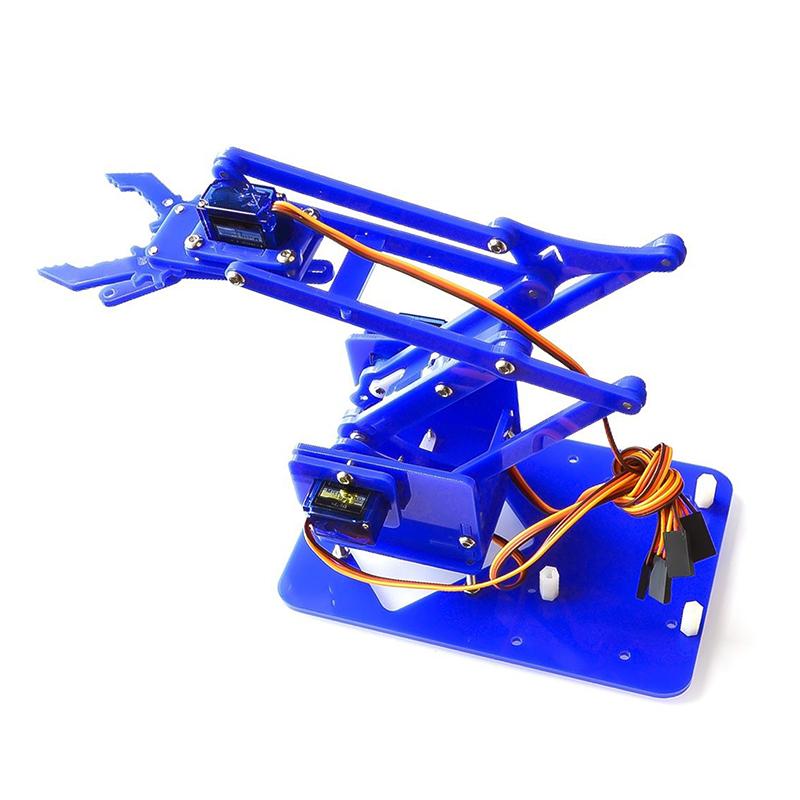 4 Dof Unassembly Acrylic Mechanical Arm Robot Manipulator Claw For Maker Learning Diy Kit