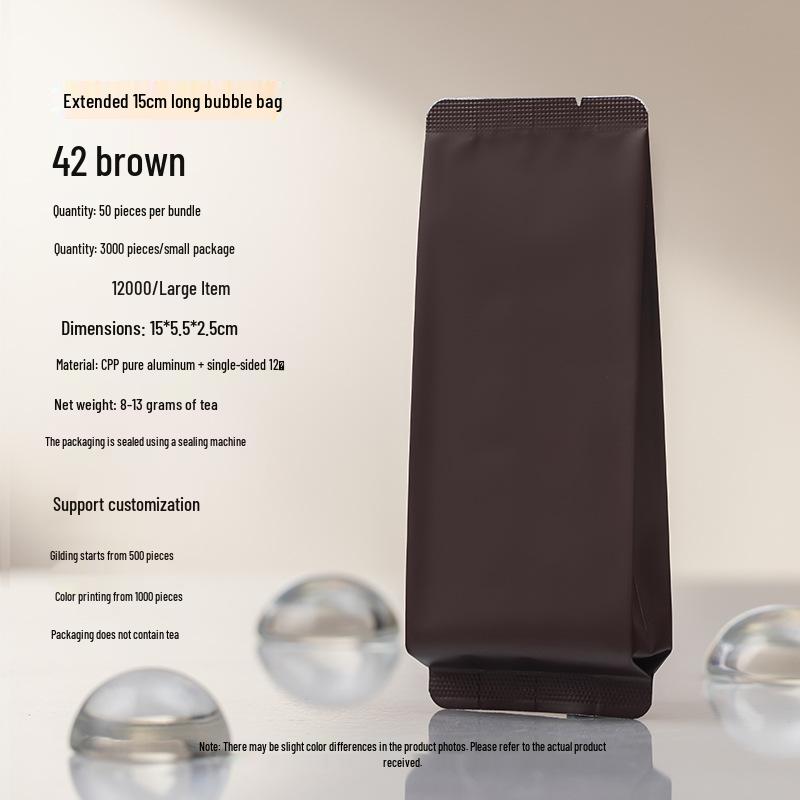 8g Extra Thick Aluminum Foil Tea Bag for Yancha, Phoenix Dancong, Black Tea & Rougui