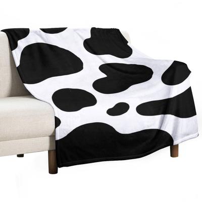 Cow Print Black and White Throw Blanket Cute For Decorative Sofa Thermal Thermals For Travel Blankets
