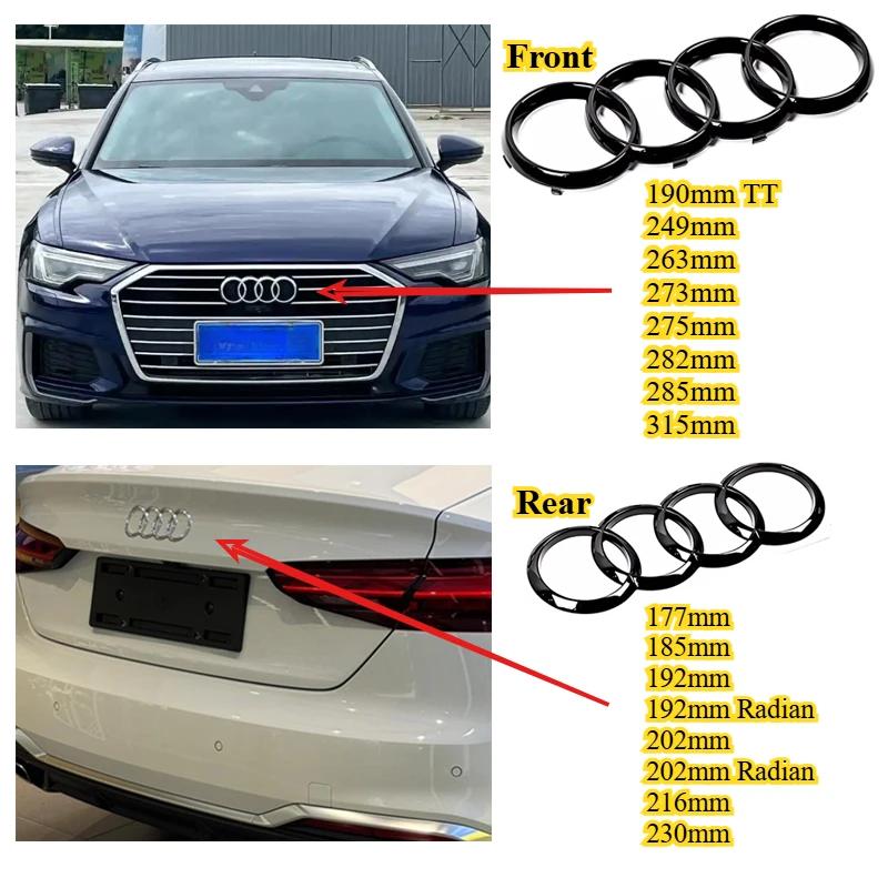 Car 4 Ring LOGO Hood Front Bonnet Grill Rear Trunk Emblem Logo Badge Sticker Decal For Audi A3 A4 B5 B6 A3 8P 8V 8L A5 A6 C6 C5