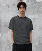 AGOD Back Incision Stripe Half T-Shirt [Black]