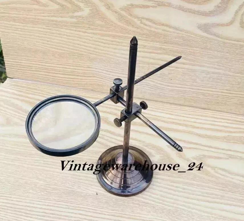 

Magnifying Glass Vintage Adjustable Stand Magnifier Solid Brass Desktop Gifts чорний