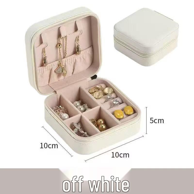 2025 Portable Leather Jewelry Storage Box for Earrings, Studs, Bracelets, Necklaces, and Rings