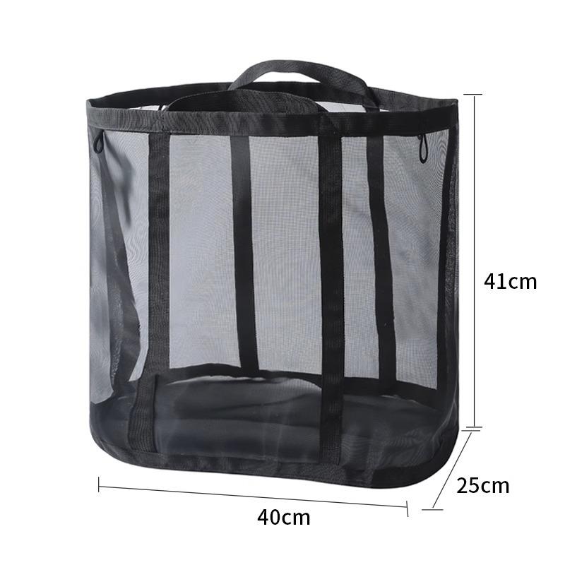 

Бытовая складная утолщенная настенная сетчатая корзина для хранения грязной одежды чёрный