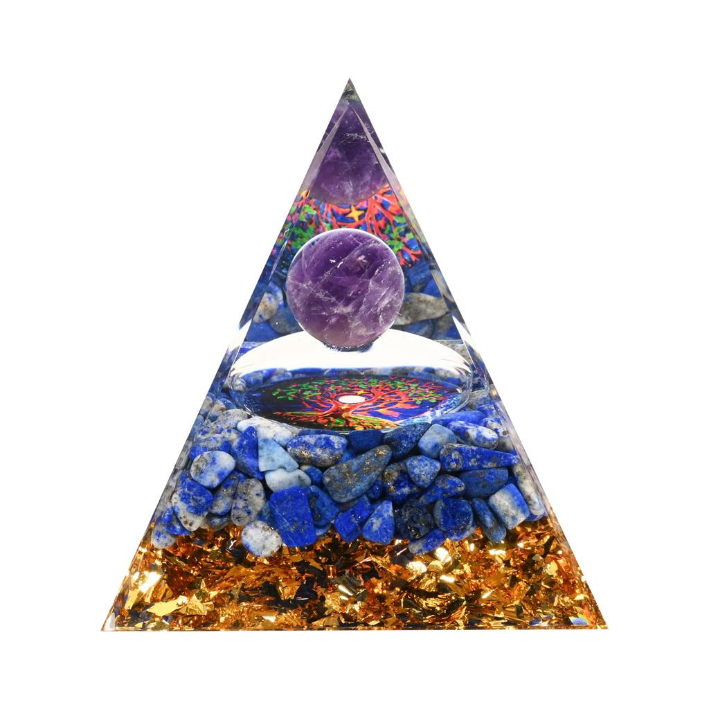 Orgonite Crystal Orgone Pyramid Tower Energy Nature Reiki Healing Chakra Object 6cm x 6cm (7)