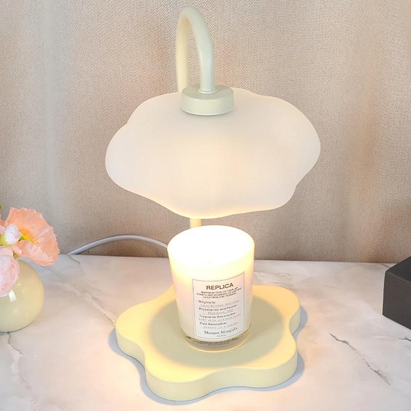 Creative Cloud-Shaped Wax Melt Lamp with Timer Aromatherapy Night Light Scented Candle Warmer Stylish Desk Table Lamp for Home
