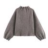 Autumn European & American Style Knit Jacket with Mini Skirt Set