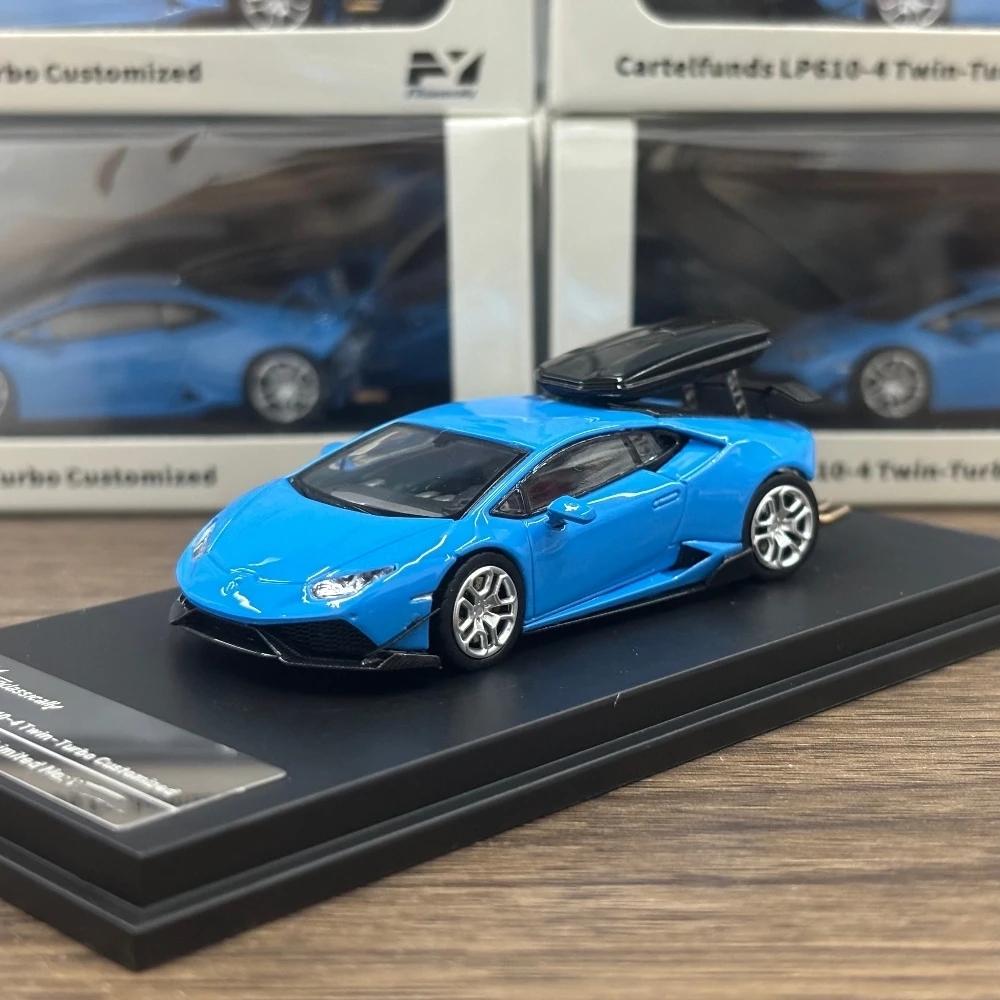 ABBO1 Ready stocks Findclassically FY 1:64 Cartelfunds LP610-4 Blue Collection Gift Scale Model Car