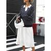 New Autumn College Casual Street Trend Lapel Striped Women's Sweater