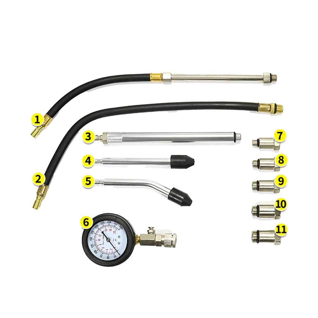 New Rapid Connected Petrol Gas Engine Cylinder Compressor Gauge Meter Test Pressure Compression Tester Leakage Diagnostic