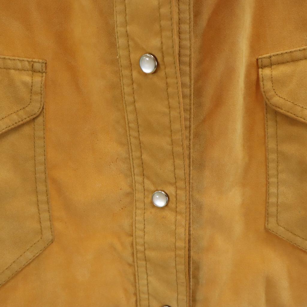 Vintage 70s Long Sleeve Suede Shirt Mustard Women Used