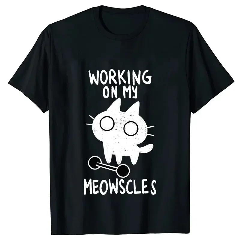 

2025 Summer Clothes Street Hip Hop Black Cat Anime Tees Fitness Cat Print T-shirts Female Short Sleeve Trendy Summer Clothing 4XL