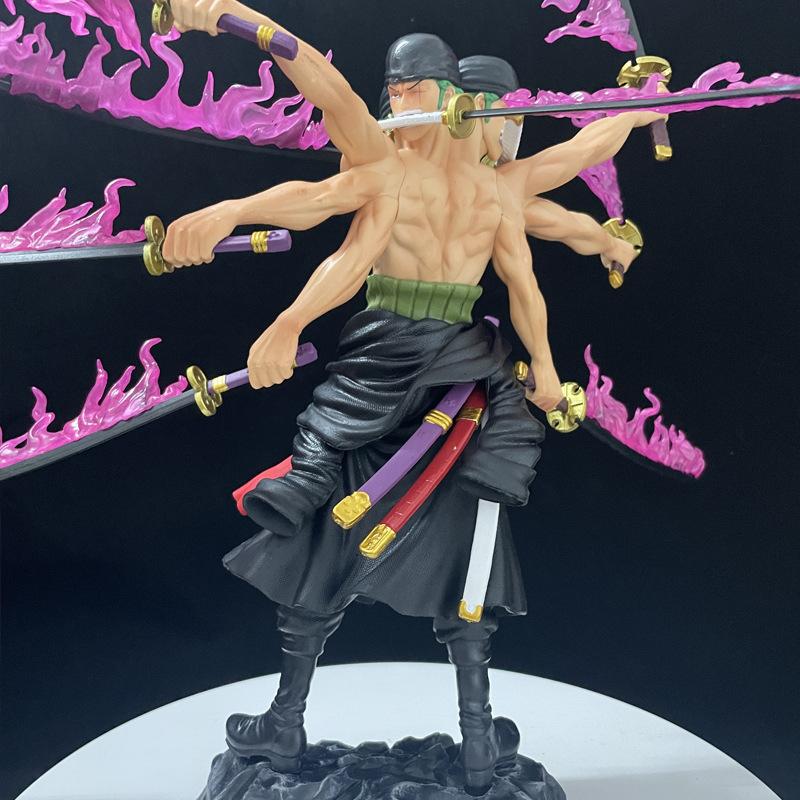 40cm One Piece Swordsman Nine Knives Flow Solon Activity Doll Statue Anime Small Statue PVC Model Doll Collection Toy Gift Child