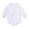 Infant Jumpsuit Ruffle Shirt Long Sleeve Clothing One-Piece Romper 0-2Y Girls Spring Outfit Cotton Linen Baby Clothes  White 90